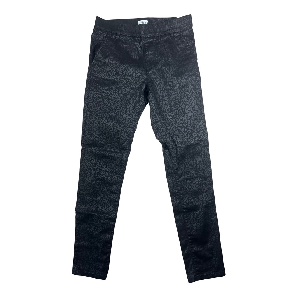 Bevy Flog Dafna Black Leopard Print Tapered Pants Size 25 Israel Lusury Slim Fit